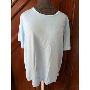 Ll Bean Womens Light Blue Short Sleeve T-Shirt 2X Plus 100% Cotton Casual Wear